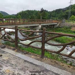 宜春溫湯至明月山沿線(xiàn)河道仿木欄桿建設(shè)案例 景區(qū)農(nóng)村景觀(guān)提升工程